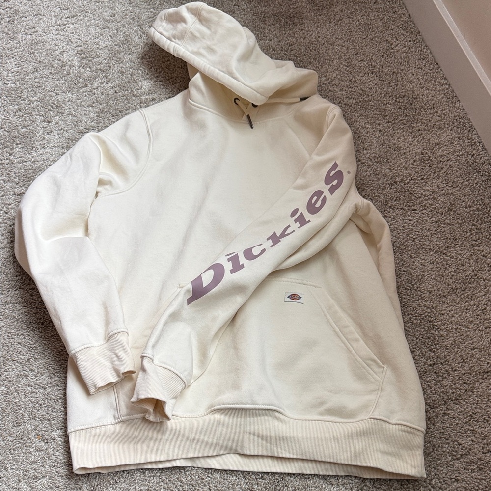 Dickies Off-White Hoodie with Lavender Logo